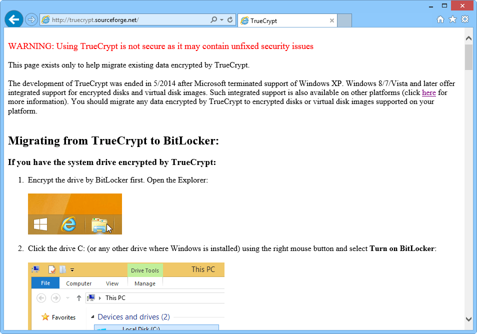 ����������� ���� TrueCrypt ���������� ���������� �� BitLocker