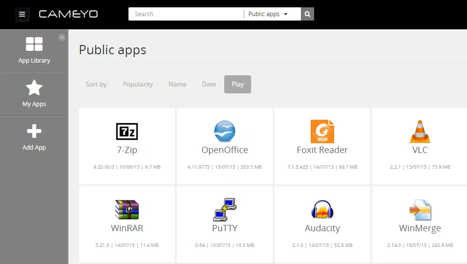 �������� ����������� �������� � �������������� ���������� Cameyo