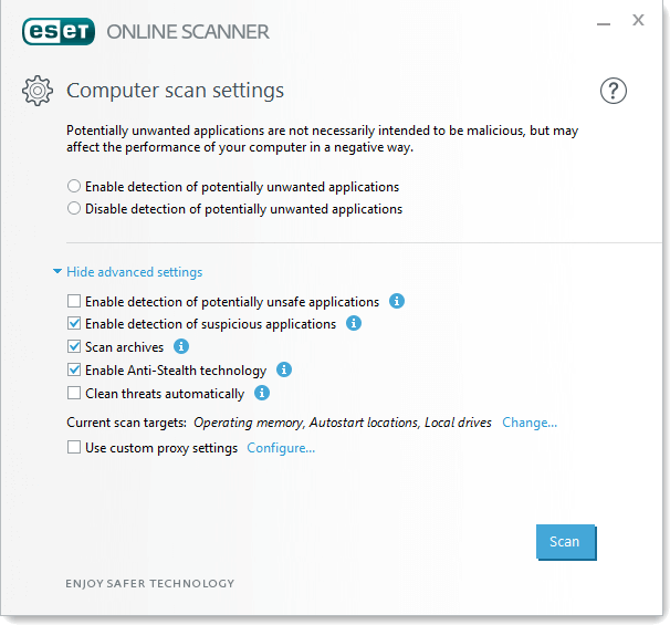 ESET Online Scanner: ���������