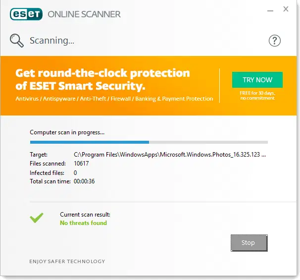 ����� ESET Online Scanner 2.0