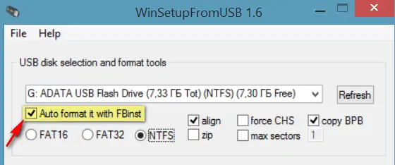 ��������� ��������������� �������������� USB ���������� � ��������� WinSetupFromUSB