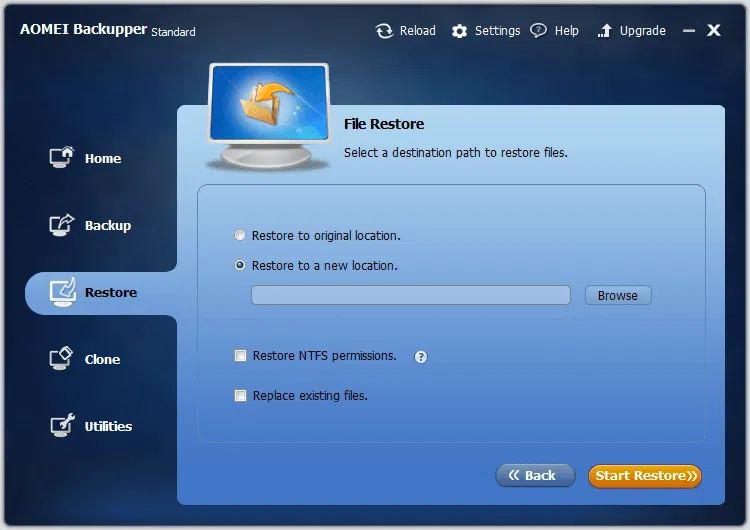 ����� AOMEI Backupper Standard: �������������� ������ � �����