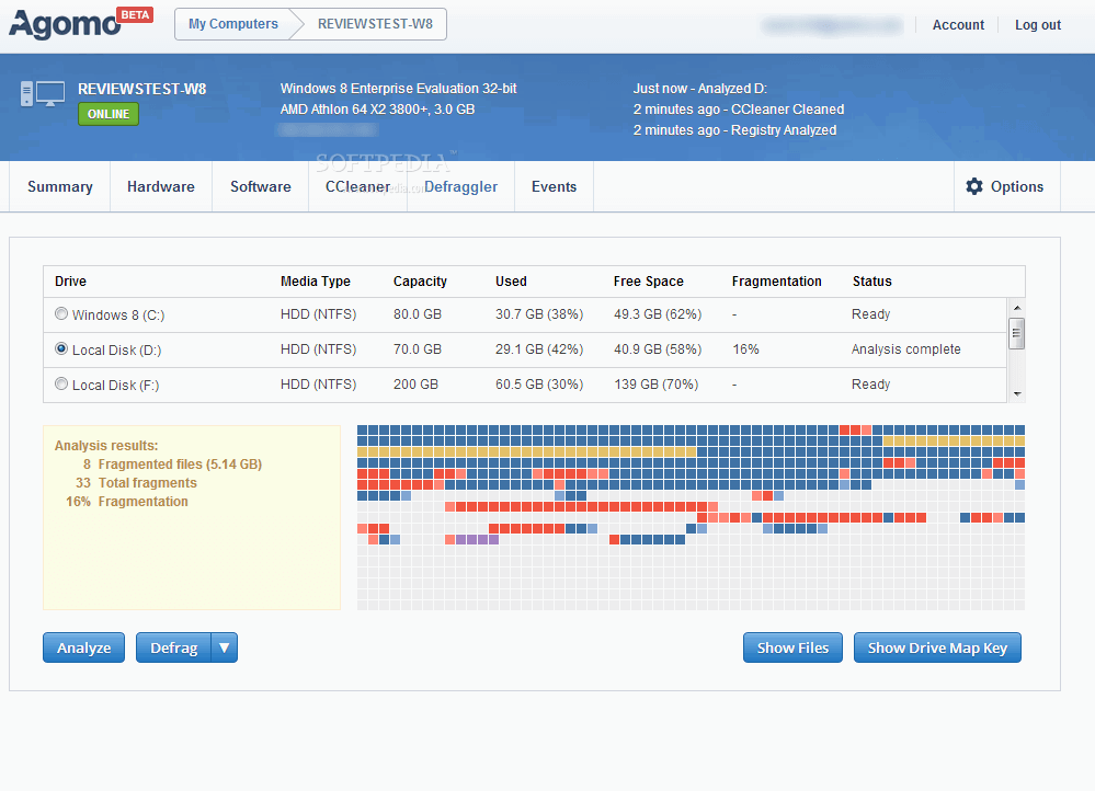 Agomo: Defraggler ���������� ��� �����