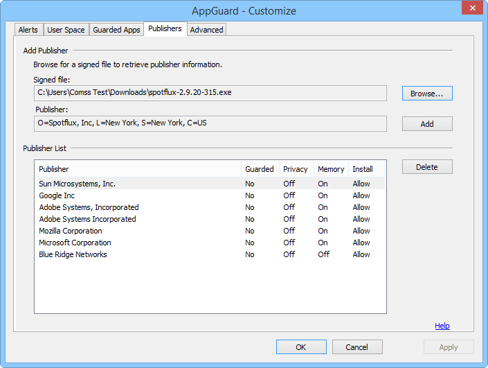 ����� AppGuard - �������� ���������