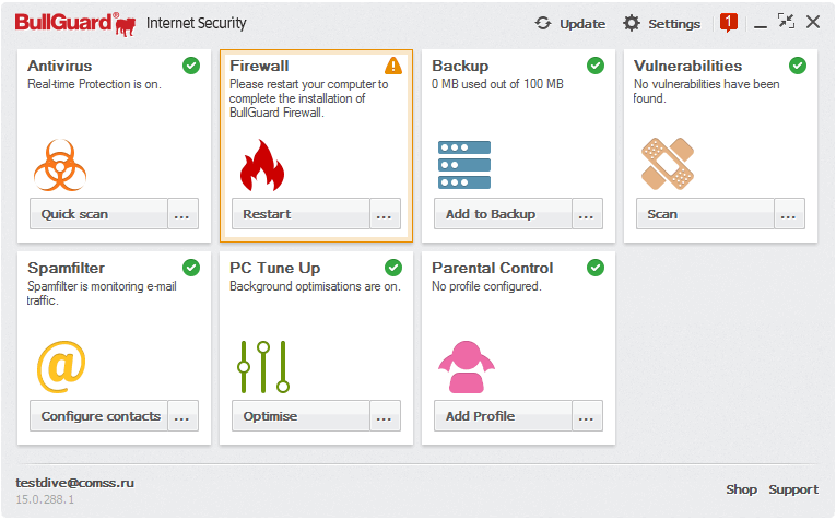 BullGuard Internet Security ���  Windows 10