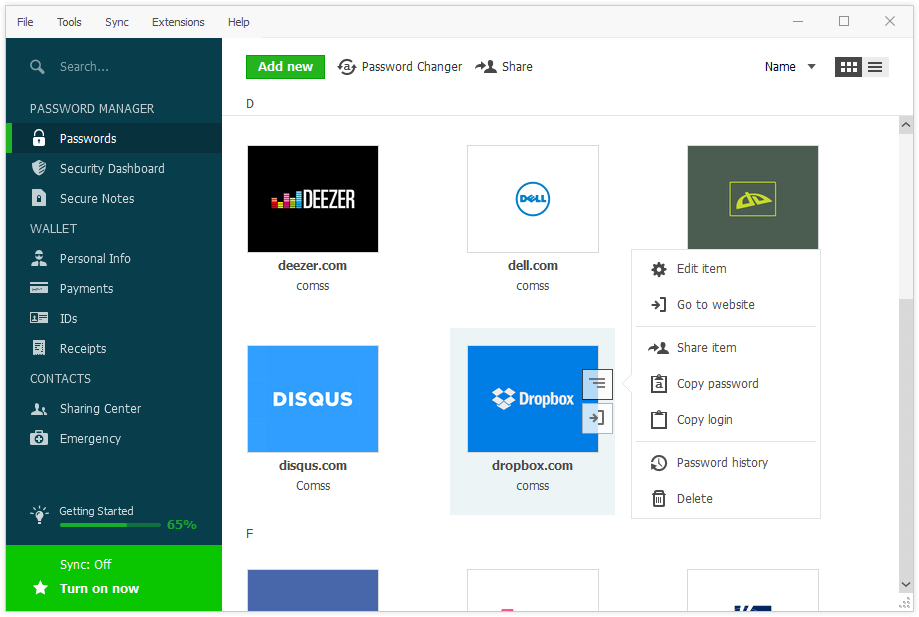 ����� Dashlane 4: ���������