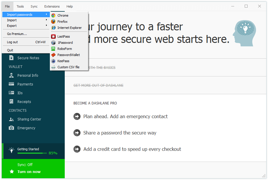 ����� Dashlane 4: ������ �������
