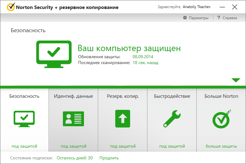 ����� Norton Security Premium: ������ ���������� �������