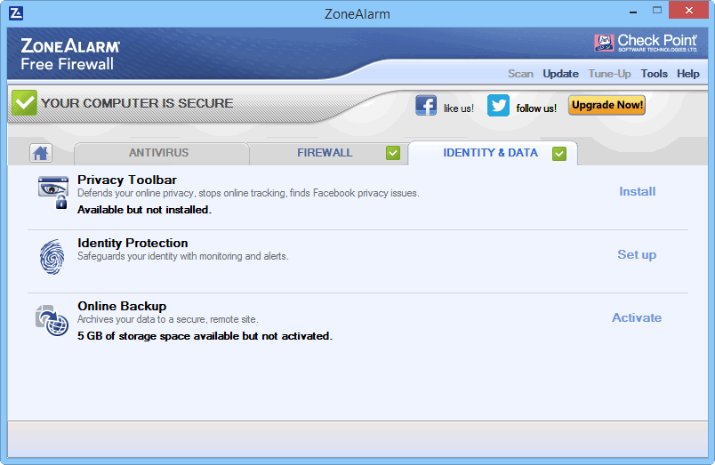 ����� ZoneAlarm Free Firewall 2015: ������ ������������������