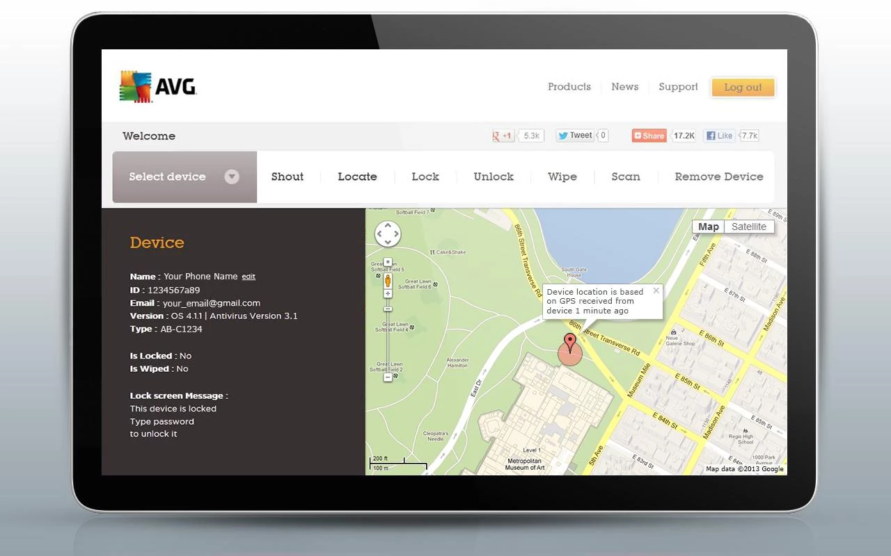 ����� AVG Protecrion PRO: ������ Android