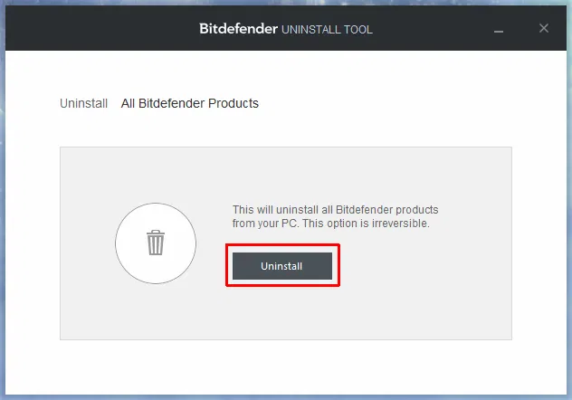�������� ���������� Bitdefender �������� Bitdefender Uninstall Tool
