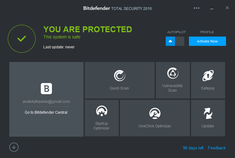 Bitdefender Total Security 2016 ��� Windows