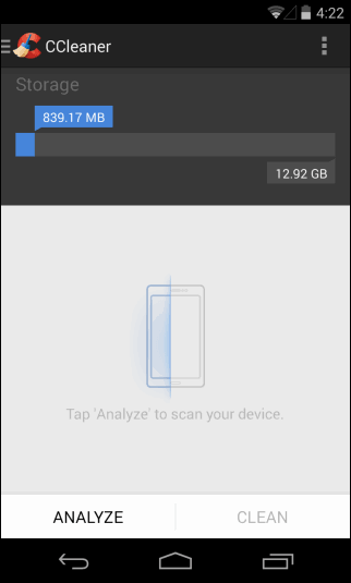 CCleaner ��� Android: ������������ ������������ �� �����