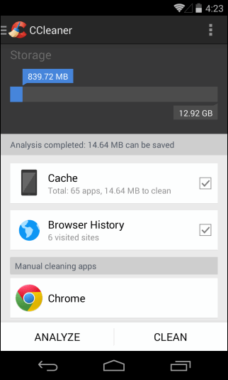 CCleaner ��� Android: �������