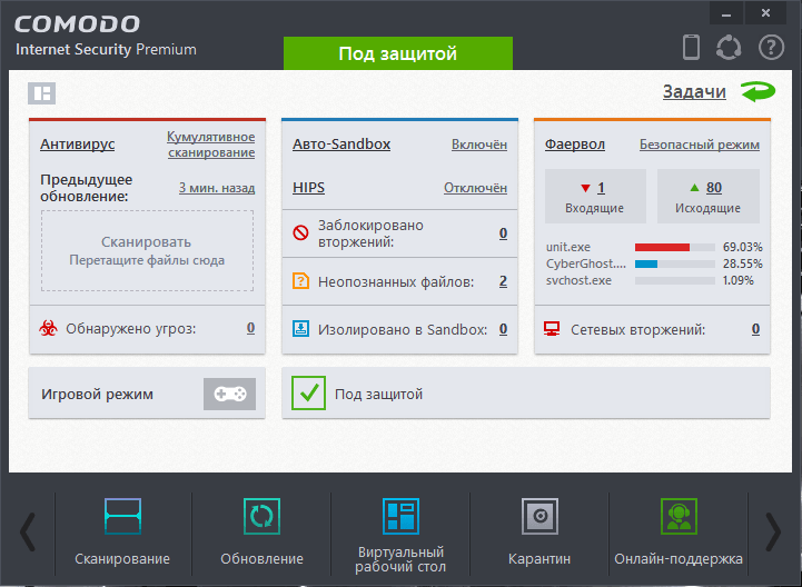 ����� Comodo Internet Security Premium 8: ������ ������