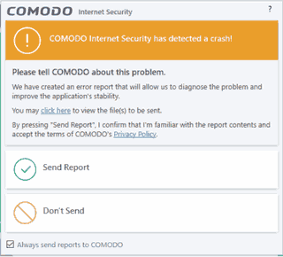 CrashReporting Alert