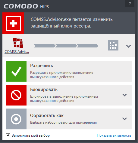 ����� Comodo Firewall 8: ���� ������������ HIPS