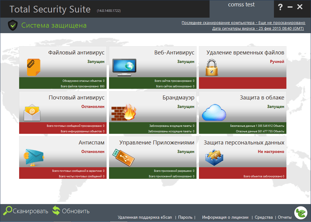 ����� eScan Total Security Suite (MicroWorld): ������ ����������