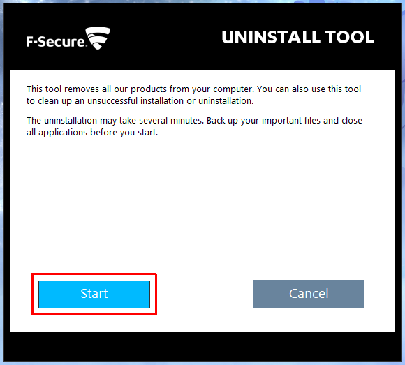 �������� ���������� F-Secure �������� F-Secure Uninstallation Tool
