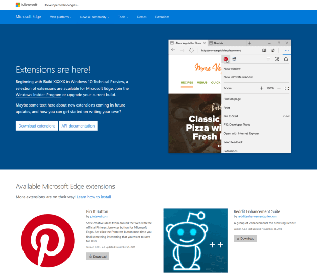 Microsoft Edge ������� ��������� ����������