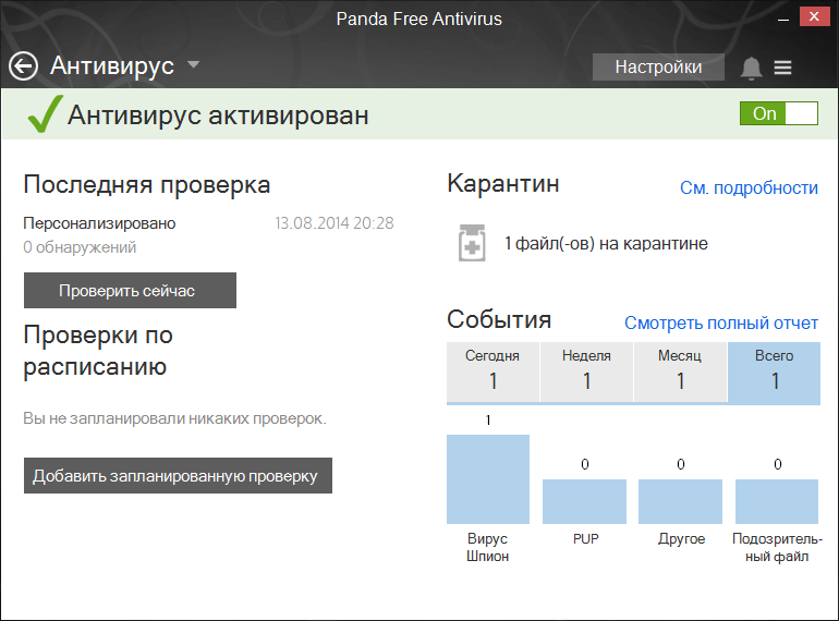 ����� Panda Free Antivirus 2015: ������������ ������