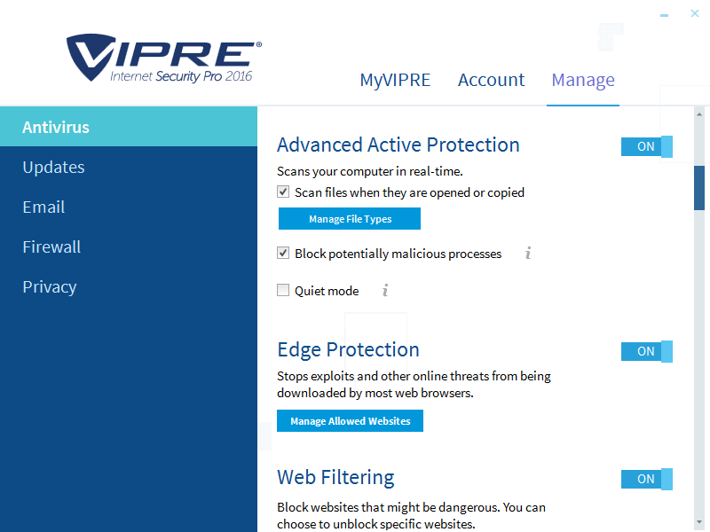����� � ������������ ThreatTrack Vipre Internet Security Pro 2016:  Advanced Active Protection (����������� �������� ������)