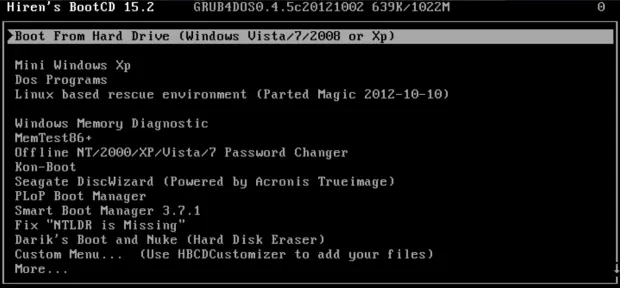 ����� ���������� �������������� ��� Windows: Hiren�s BootCD �������� ������ �������� �� 100 ���������� ������������