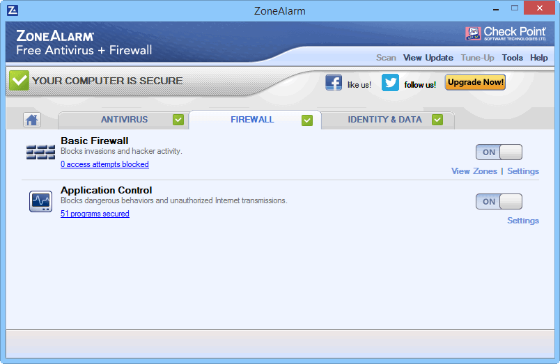 ����� Zone Alarm Free Antivirus + Firewall 2015: ������� � �������� ����������